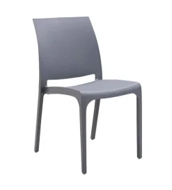 Mobili Da Giardino E Accessori|Sedia da esteno elica garden "volga" in polipropilene grigio chiaro 46x54x80 cm