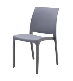 Mobili Da Giardino E Accessori|Sedia da esteno elica garden "volga" in polipropilene grigio chiaro 46x54x80 cm