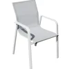 Mobili Da Giardino E Accessori|Sedia da esterno con braccioli solaria "samo" impilabile in alluminio bianco 56x61x90 cm