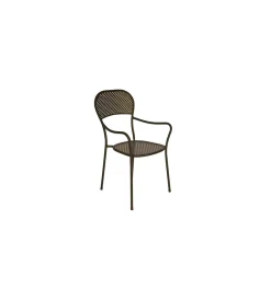 Mobili Da Giardino E Accessori|Sedia da esterno con braccioli solaria "intra" impilabile in ferro antracite 54x57x89 cm