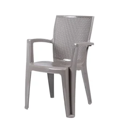 Best Sedia da esterno con schienale medio "comfort giava" in polipropilene taupe 58x46x90 cm Mobili Da Giardino E Accessori