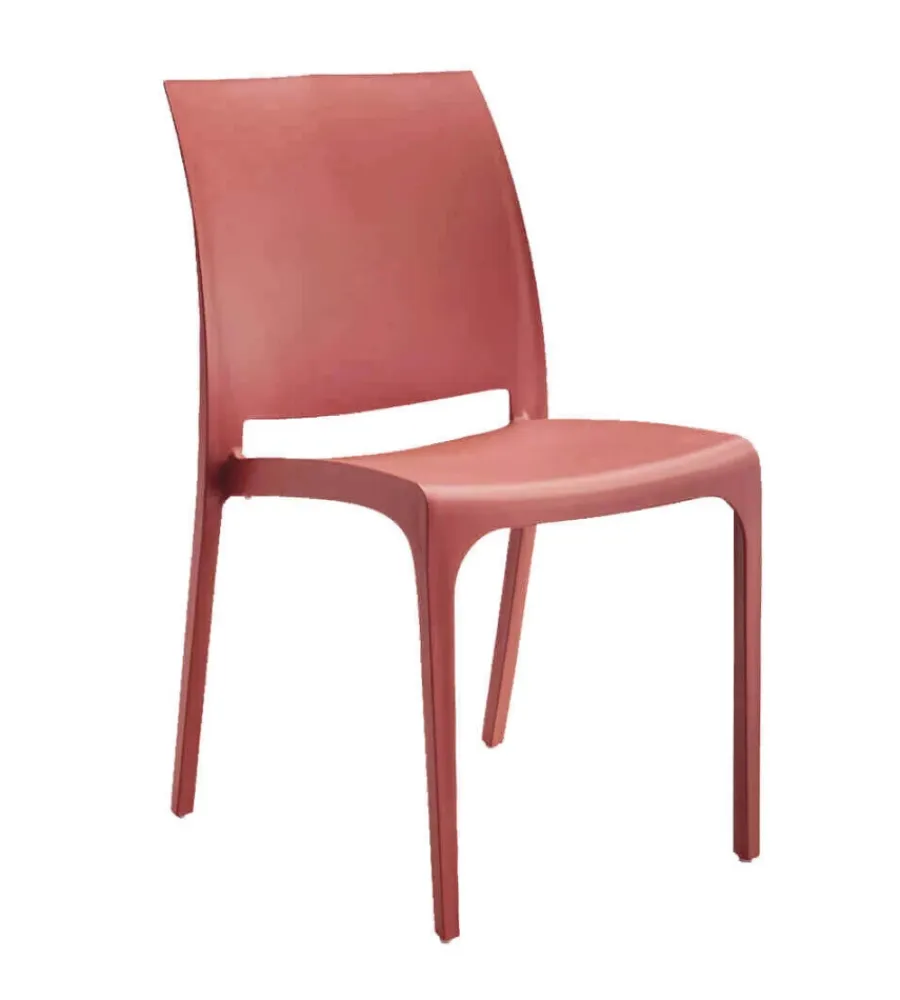 Mobili Da Giardino E Accessori- Sedia da esterno elica garden "volga" in polipropilene rosso 46x54x80 cm
