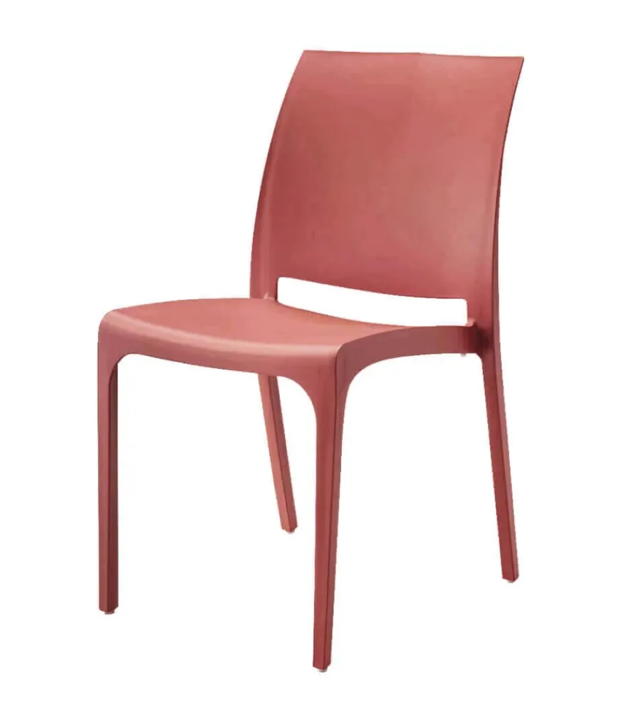 Mobili Da Giardino E Accessori- Sedia da esterno elica garden "volga" in polipropilene rosso 46x54x80 cm