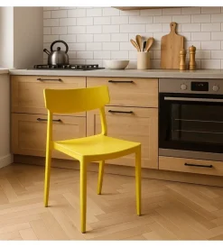 Best Sedia da esterno elica garden "debby" in polipropilene giallo 46,5x49x80,5 cm Mobili Da Giardino E Accessori