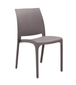 Mobili Da Giardino E Accessori- Sedia da esterno elica garden "volga" in polipropilene taupe 46x54x80 cm