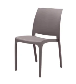 Mobili Da Giardino E Accessori- Sedia da esterno elica garden "volga" in polipropilene taupe 46x54x80 cm