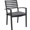 Discount Sedia da esterno elica garden "formentera" con cuscino in alluminio antarcite 55,5x61x85 cm Mobili Da Giardino E Accessori