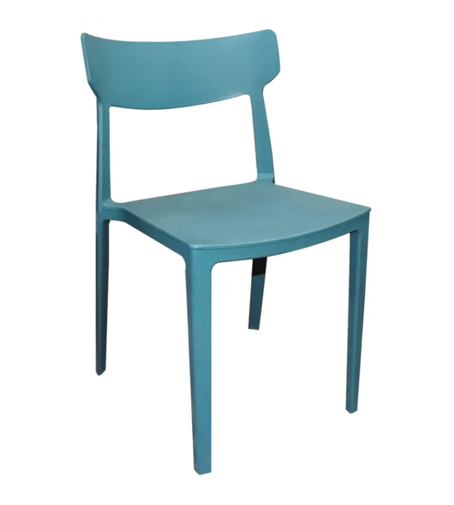 Mobili Da Giardino E Accessori- Sedia da esterno elica garden "debby" in polipropilene blu 46,5x49x80,5 cm