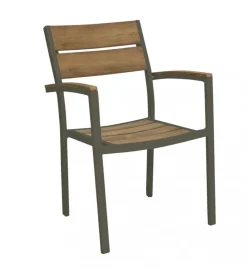 Mobili Da Giardino E Accessori|Sedia da esterno elica garden "cayman" in alluminio e polywood taupe 54x54x84 cm