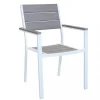 Sale Sedia da esterno impilabile elica garden "cervia" in alluminio e polywood bianco e grigio 58x46,5x87 cm Mobili Da Giardino E Accessori