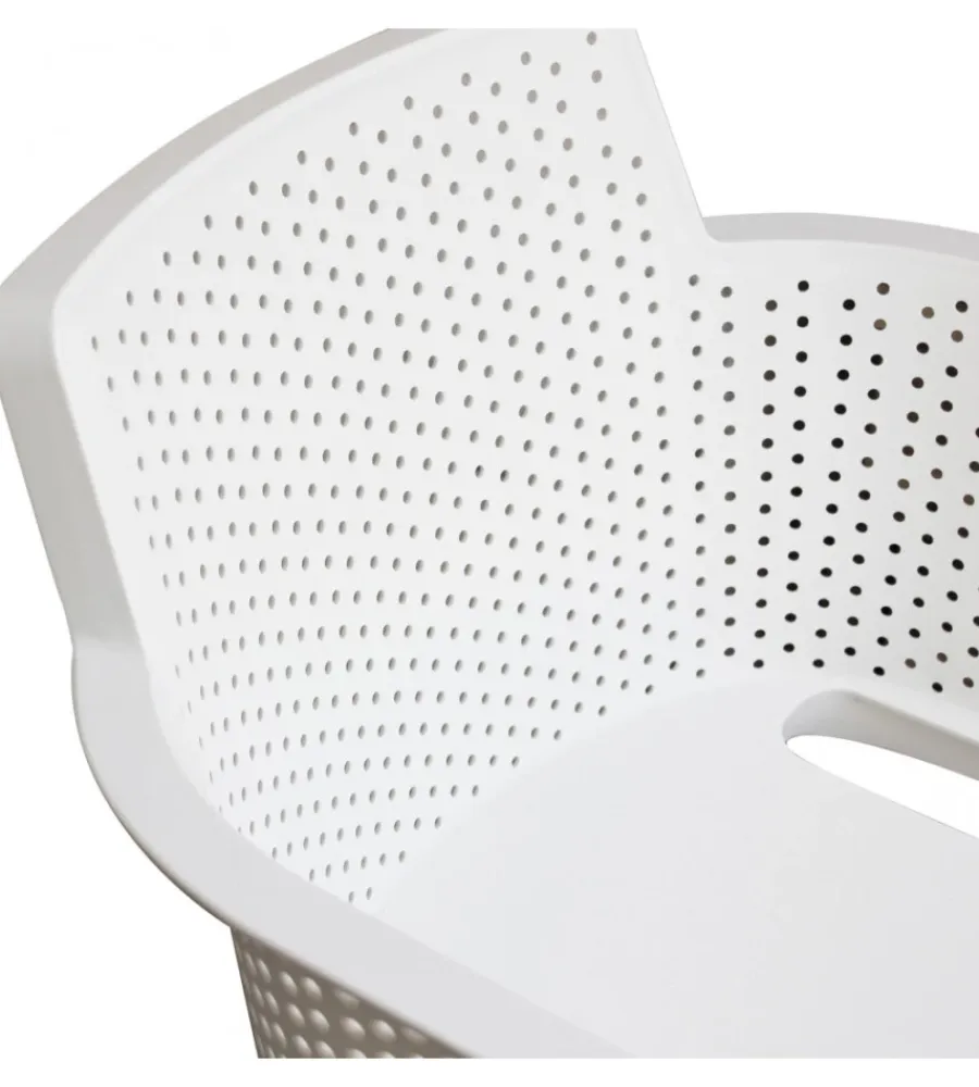 Mobili Da Giardino E Accessori- Sedia da esterno impilabile elica garden "cathy" in polipropilene bianco 60x58x76,5 cm