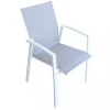 Outlet Sedia da esterno impilabile elica garden "maili" in alluminio bianco e grigio 57x61x89 cm Mobili Da Giardino E Accessori