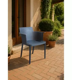 Mobili Da Giardino E Accessori|Sedia da esterno impilabile elica garden "cathy" in polipropilene antracite 60x58x76,5 cm