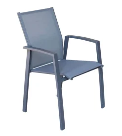 Hot Sedia da esterno impilabile elica garden "maili" in alluminio antracite 57x61x89 cm Mobili Da Giardino E Accessori