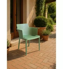 Mobili Da Giardino E Accessori|Sedia da esterno impilabile elica garden "cathy" in polipropilene verde scuro 60x58x76,5 cm