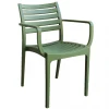 Mobili Da Giardino E Accessori- Sedia da esterno impilabile elica garden "eveline" in polipropilene verde scuro 58,5x55,2x84 cm