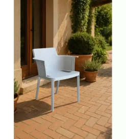 Mobili Da Giardino E Accessori|Sedia da esterno impilabile elica garden "cathy" in polipropilene grigio 60x58x76,5 cm
