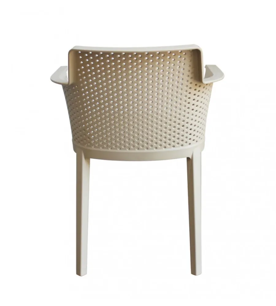 Mobili Da Giardino E Accessori- Sedia da esterno impilabile elica garden "cathy" in polipropilene tortora 60x58x76,5 cm