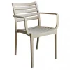 Mobili Da Giardino E Accessori- Sedia da esterno impilabile elica garden "eveline" in polipropilene tortora 58,5x55,2x84 cm