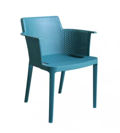 Mobili Da Giardino E Accessori|Sedia da esterno impilabile elica garden "cathy" in polipropilene verde petrolio 60x58x76,5 cm
