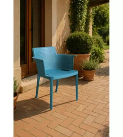 Mobili Da Giardino E Accessori|Sedia da esterno impilabile elica garden "cathy" in polipropilene verde petrolio 60x58x76,5 cm