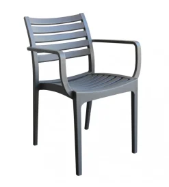 Mobili Da Giardino E Accessori|Sedia da esterno impilabile elica garden "eveline" in polipropilene taupe 58,5x55,2x84 cm