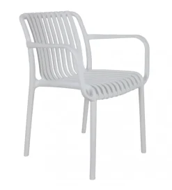 Online Sedia da esterno impilabile elica garden "giuly" in polipropilene bianco 58x57x80 cm Mobili Da Giardino E Accessori