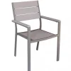 Mobili Da Giardino E Accessori|Sedia da esterno impilabile elica garden "cervia" in alluminio e polywood taupe e grigio 58x46,5x87 cm