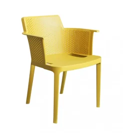 Online Sedia da esterno impilabile elica garden "cathy" in polipropilene giallo 60x58x76,5 cm Mobili Da Giardino E Accessori