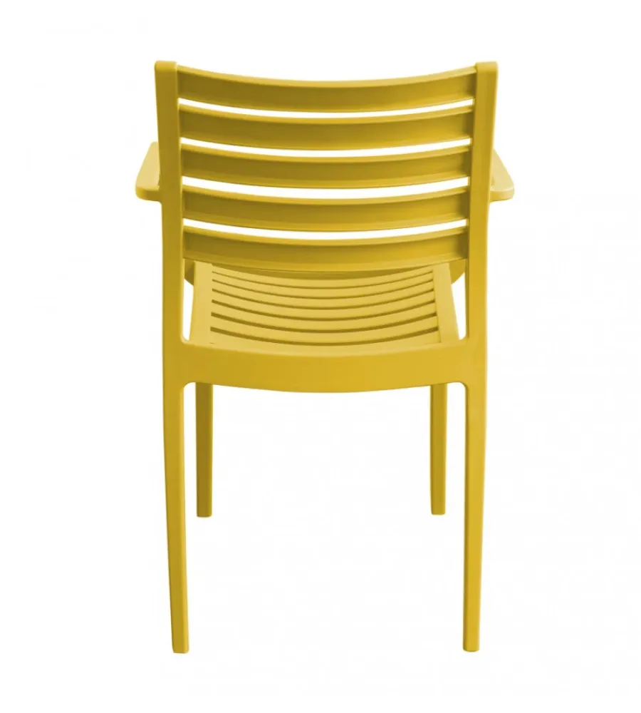 Mobili Da Giardino E Accessori- Sedia da esterno impilabile elica garden "eveline" in polipropilene giallo 58,5x55,2x84 cm