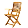 Mobili Da Giardino E Accessori-EuroGarden Sedia da esterno pieghevole con braccioli   "navis" in legno di acacia 56x53,5x96 cm