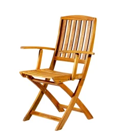 Mobili Da Giardino E Accessori-EuroGarden Sedia da esterno pieghevole con braccioli   "navis" in legno di acacia 56x53,5x96 cm