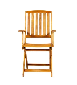 Mobili Da Giardino E Accessori-EuroGarden Sedia da esterno pieghevole con braccioli   "navis" in legno di acacia 56x53,5x96 cm