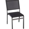 Mobili Da Giardino E Accessori|Sedia da esterno solaria "pola" impilabile in alluminio antracite 46x59x86 cm