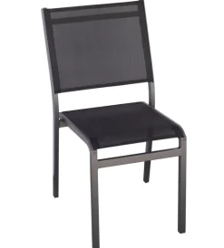 Mobili Da Giardino E Accessori|Sedia da esterno solaria "pola" impilabile in alluminio antracite 46x59x86 cm