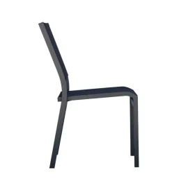 Mobili Da Giardino E Accessori|Sedia da esterno solaria "pola" impilabile in alluminio antracite 46x59x86 cm