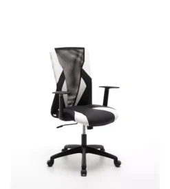 Sedie Ufficio- Sedia da gaming bianca e nera, 54x62x95 cm