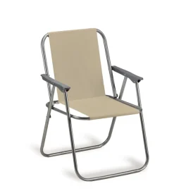 Mobili Da Giardino E Accessori|Sedia da giardino essenza "relax" in acciaio e pvc beige 53x47x76 cm