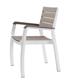 Mobili Da Giardino E Accessori-Keter Sedia da giardino "harmony" in polipropilene colore bianco e cappuccino, 59x60x86 cm