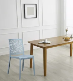 Sedie E Sgabelli- Sedia da interno monoblocco "london" in resina color cemento, 44x56x83,5 cm