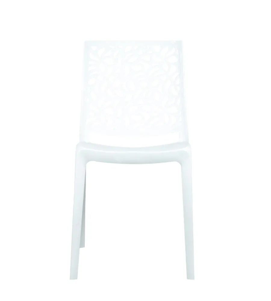 Sedie E Sgabelli- Sedia da interno monoblocco "london" in resina bianco, 44x56x83,5 cm