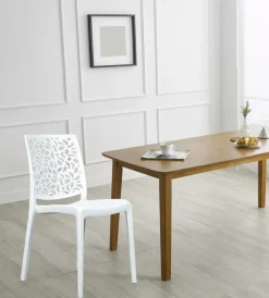 Sedie E Sgabelli- Sedia da interno monoblocco "london" in resina bianco, 44x56x83,5 cm