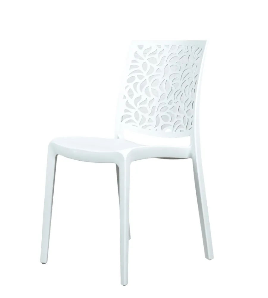Sedie E Sgabelli- Sedia da interno monoblocco "london" in resina bianco, 44x56x83,5 cm