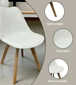 Sedie E Sgabelli-BellaHome Sedia da pranzo "castilla" bianco 48x55x81 cm