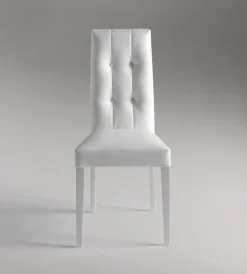 BellaHome Sedie E Sgabelli|Sedia da pranzo "dallas" in ecopelle bianco 46x45x100 cm