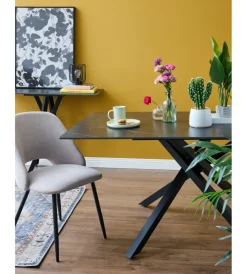 Sedie E Sgabelli|Sedia da pranzo "jamie" in tessuto beige 4 pezzi