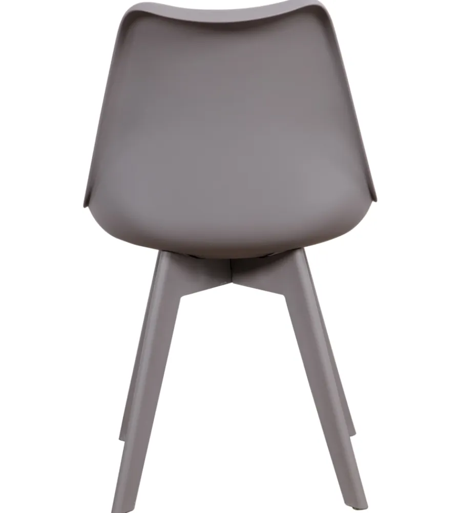 Sedie E Sgabelli|Sedia da pranzo "kelly" grigio con gambe in legno in tinta 6 pezzi
