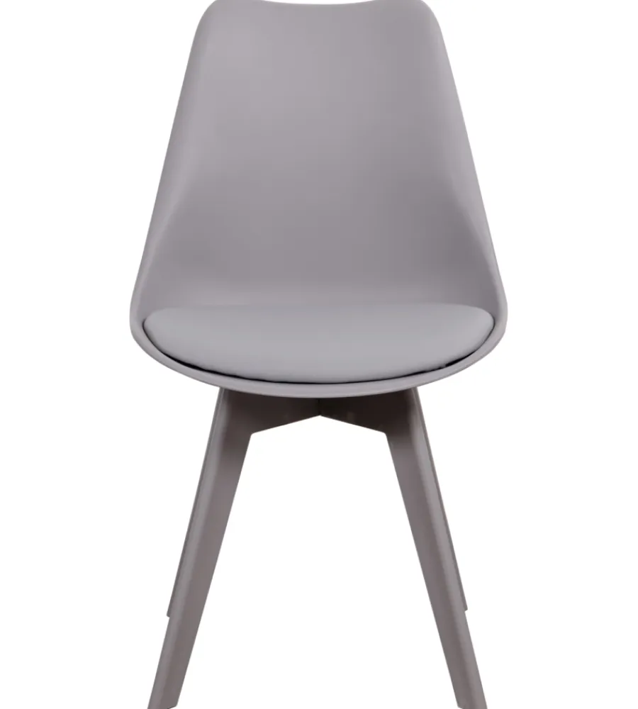 Sedie E Sgabelli|Sedia da pranzo "kelly" grigio con gambe in legno in tinta 6 pezzi
