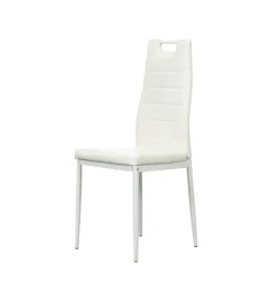 BellaHome Sedie E Sgabelli|Sedia da pranzo "lanzarote" in ecopelle bianco 42x49x97 cm