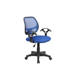 Sedie Ufficio|Sedia da ufficio blu "smart2" con braccioli, 57x56x88-100 cm